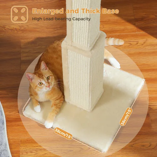 Miniatura 6 de PAWZ Road Poste Rascador Grande para Gatos de 32" de Alto, Poste Rascador para Gatos de Interior Adultos, Poste Rascador Definitivo con Sisal