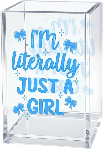 Miniatura 12 de I'm Literally Just A Girl - Organizador de cosméticos de acrílico para bolígrafos, divertido soporte de escritorio de acrílico para lápiz, bonitos