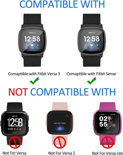 Miniatura 3 de Maxjoy Compatible con correas Fitbit Sense/Versa 3, correa de metal de acero inoxidable Versa3 con funda protectora compatible con reloj Fitbit