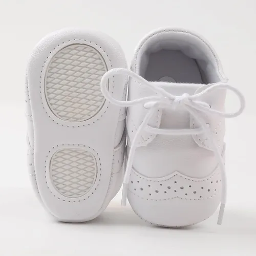 Miniatura 6 de Zapatos de bebé para niños y niñas, suela suave, antideslizante, de piel sintética, para bautizo, zapatos de bautizo, zapatos de cuna para recién