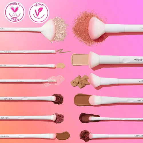 Miniatura 5 de wet n wild Cepillo para sombra de ojos, aplicación de mezcla de precisión, fibras sintéticas suaves, mango ergonómico para un control cómodo