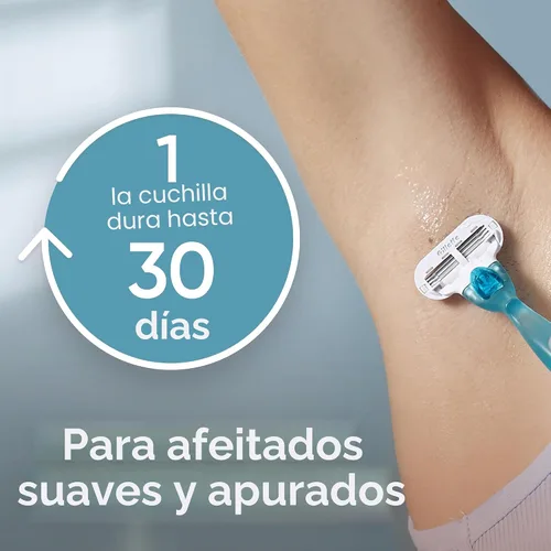 Miniatura 3 de Gillette Venus Mango de afeitar Smooth para mujer + 6 recambios con mango de gel de agarre suave