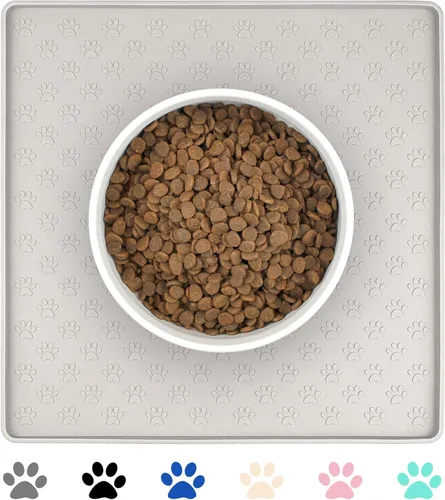 Miniatura 36 de Ptlom - Tapete para mascotas para perros y gatos, impermeable de silicona para cuencos de alimentación de mascotas para comida y agua, para perros
