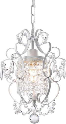 Miniatura 14 de Candelabro enchufable mini lámpara cromada 1 lámpara elegante lámpara de techo de hierro de cristal para dormitorio, baño, comedor, sala de estar