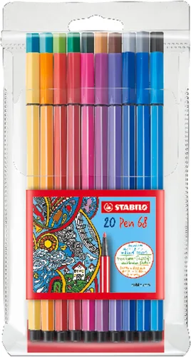Miniatura 11 de STABILO Pen 68 - Bolígrafo con punta de fieltro de calidad premium, cartera de 6 colores de neón Colores surtidos