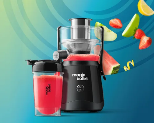 Miniatura 2 de Magic Bullet® Mini Exprimidor, Ahorro de Espacio en la Encimera, Canal de Alimentación de 2 Pulgadas para Frutas y Verduras, 400W, Taza de 16oz
