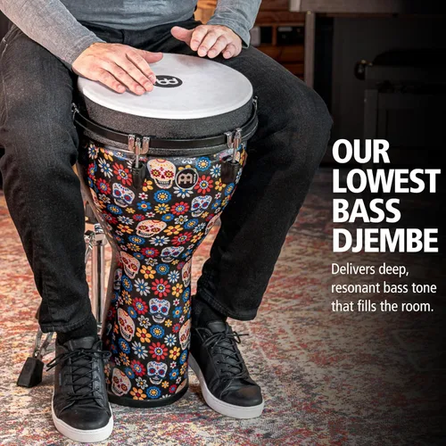 Miniatura 2 de Tambor de mano Jumbo Djembe con tono de bajo profundo, no fabricado en China, carcasa sintética y cabeza, 2 años de garantía Día de los Muertos