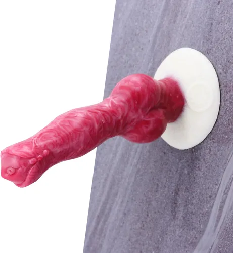 Miniatura 6 de Consolador monstruo con nudo de perro, juguete sexual con ventosa, 8 pulgadas, consolador anal anudado de silicona rosa realista para mujeres