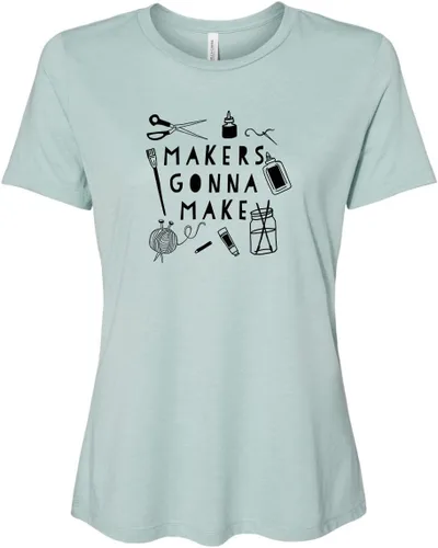 Miniatura 12 de Cute Women's Screen Printed Crew Neck Tee, Shirts With Sayings, Dusty Blue or Olive