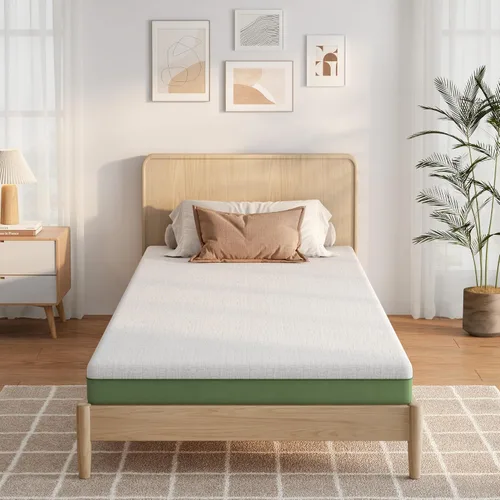 Miniatura 20 de Colchón tamaño Queen de 8 pulgadas, colchón con espuma viscoelástica de gel y resortes en bolsillos, Euro Top de firmeza media, color negro