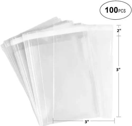 Miniatura 2 de 888 Display USA® - 100 bolsas ultra transparentes de 1.7 Mil para golosinas, panadería, vela, jabón, galletas con sello adhesivo