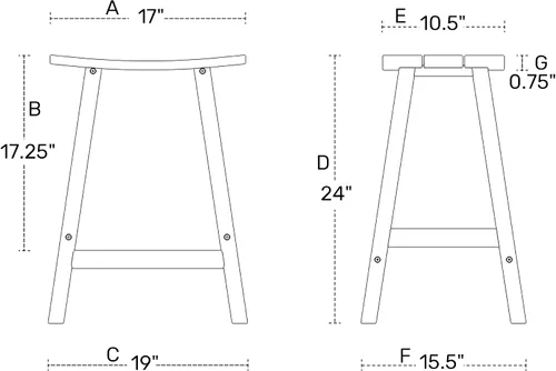 Miniatura 3 de HDPE Laguna Contempo - Taburete de silla de montar de 24 pulgadas, color negro