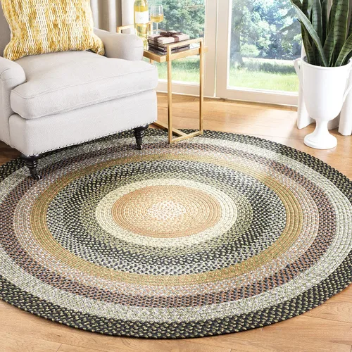 Miniatura 17 de SAFAVIEH Alfombra Lavable Colección Trenzada para Exteriores - 2' x 3', Multicolor, Hecha a Mano y Reversible, No Desprende Pelusa y Fácil