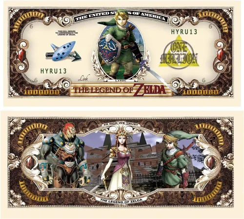 Miniatura 7 de Leyenda de Zelda Billete de un millón de dólares en titular de moneda de grado coleccionista