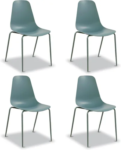 Miniatura 9 de Poly & BARK Isla - Juego de 4 sillas de cocina modernas, sillas de comedor de plástico con patas de metal, montaje rápido, sillas simples de café