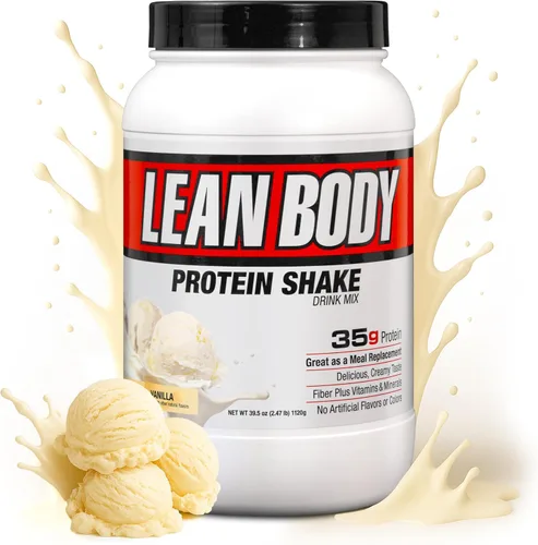 Labrada Nutrition Batido de reemplazo de comida con alto contenido de proteínas para cuerpo delgado, vainilla, envase de 2.47 lb El empaquetado