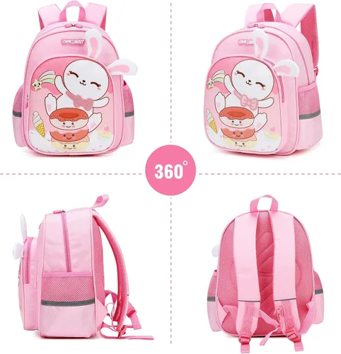 Miniatura 4 de Reqinqin Lindas mochilas reales para niños pequeños, mini bolsa de viaje de dibujos animados de animales para bebé niña niño de 1 a 5 años