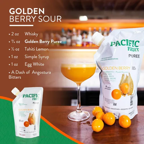 Miniatura 3 de FRUTA DEL PACÍFICO - Jugo de mora dorada - Jugo de Physalis - Puré de bayas doradas - 100% VERDANA LISTA PARA USAR PARA SUS BEBIDAS - 100% FRUTA