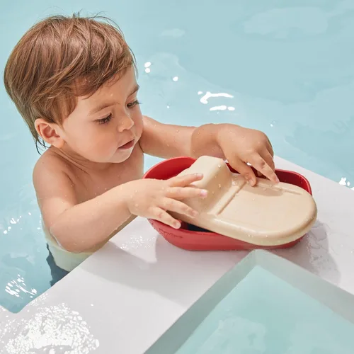 Miniatura 8 de PlanToys® Juguete de baño de barco de carga para niños pequeños Barco flotante con bloques de carga para jugar en el agua Juguete educativo