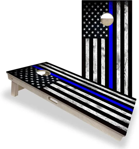 Miniatura 7 de CornholeAce ACE PRO - Juego de tablas para cornhole con bandera americana, sin rebote, patas anchas triples, madera contrachapada de abedul báltico