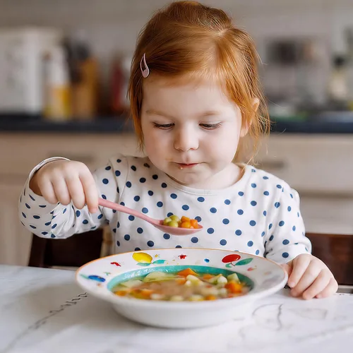 Miniatura 8 de Juego de utensilios de 12 piezas para niños pequeños, cucharas y tenedores de plástico para niños, cubiertos seguros para niños, aptos