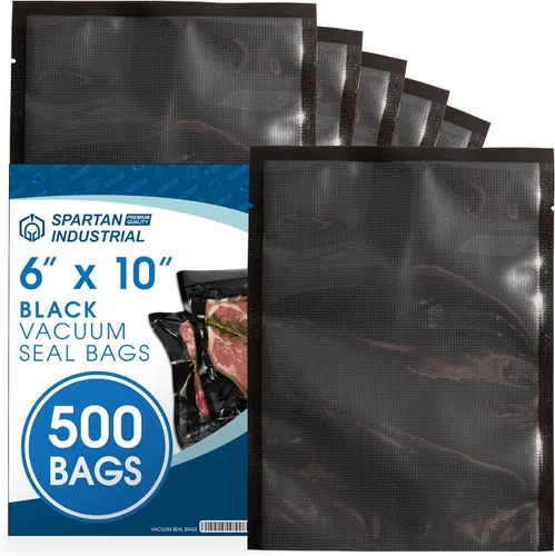 Spartan Industrial Bolsas selladoras al vacío de 6 x 10 pulgadas, 500 bolsas de almacenamiento de alimentos sin BPA para marinar, congelar, cocinar