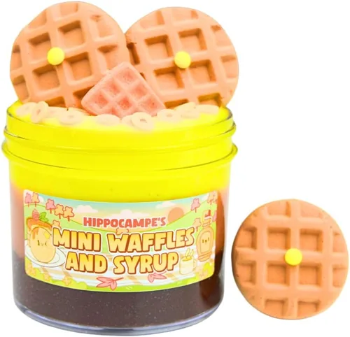 Mini Waffles y Slime de Jarabe (PERFUMADO) | Slime Hecho a Mano | Hippocampe Slimes (4OZ)