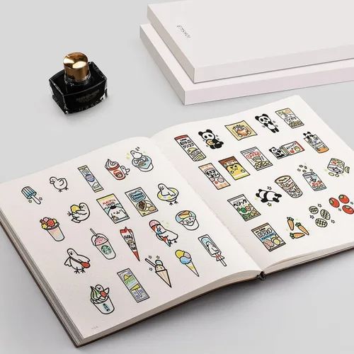 Miniatura 6 de EMSHOI Cuaderno de Puntos Bullet Journal, Diario Grande B5 de Cuero con Tapa Blanda, 192 Páginas Numeradas de 100gsm, Cuaderno de Cuadrícula