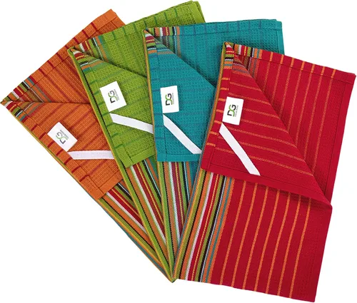Miniatura 8 de DG Collections - Toallas de cocina con rayas de salsa, 100% algodón, altamente absorbentes, toallas de té multiusos para cocinar, secar y limpiar
