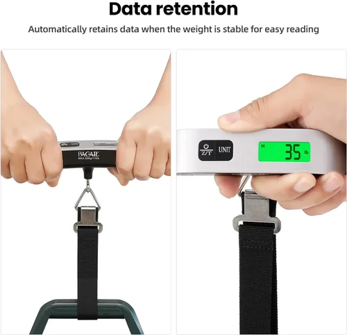 Miniatura 5 de BAGAIL Digital Luggage Scale, 110lbs Hanging Baggage Scale with Backlit LCD Display, Portable Suitcase Weighing Scale, Travel Luggage Weight Scale