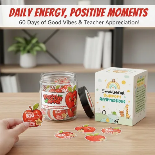 Miniatura 2 de Tarro de Manzanas Positivo con 60 Tarjetas de Afirmación Diaria, Regalo de Apoyo Emocional de Manzanas, Tarjetas de Manzanas, Regalos Divertidos