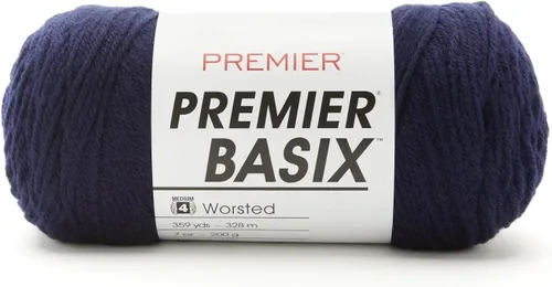 Miniatura 28 de Premier Yarns Basix, hilo de estambre sólido, hecho de acrílico, hilo ideal para ganchillo y tejer, Pecan, 359 yardas 1115-35 Pecan