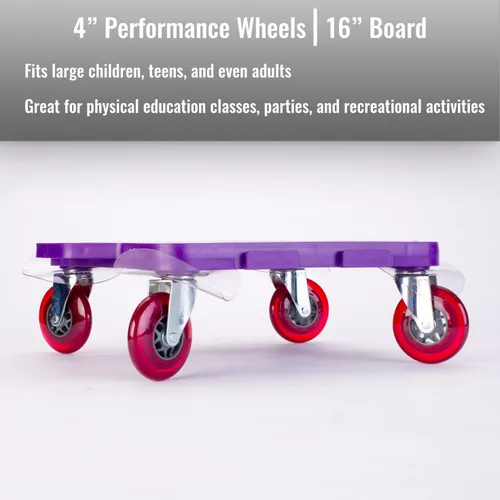 Miniatura 2 de Cosom Scooter Board, 16 Inch Premium Sit & Scoot Board with 4 Inch Non-Marring Performance Wheels, Double Race Bearings, & Safety Handles, Physical