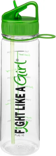 Miniatura 6 de Fight Like a Girl Hybrid SlimKim - Botella de agua motivacional de 30 onzas con marcador de tiempo y popote para concientización sobre el cáncer
