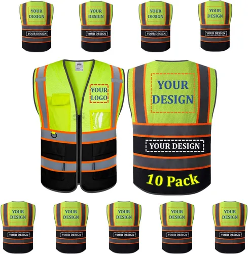 Miniatura 35 de BeautyWill Chaleco de Seguridad con Logo Personalizado Clase 2 Chaleco Reflectante de Alta Visibilidad Chaleco de Construcción Transpirable