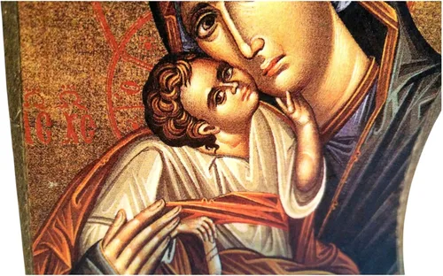 Miniatura 4 de Iconsgr Monte Athos ortodoxo griego de madera hecho a mano icono de la Virgen María y Jesucristo / MP4
