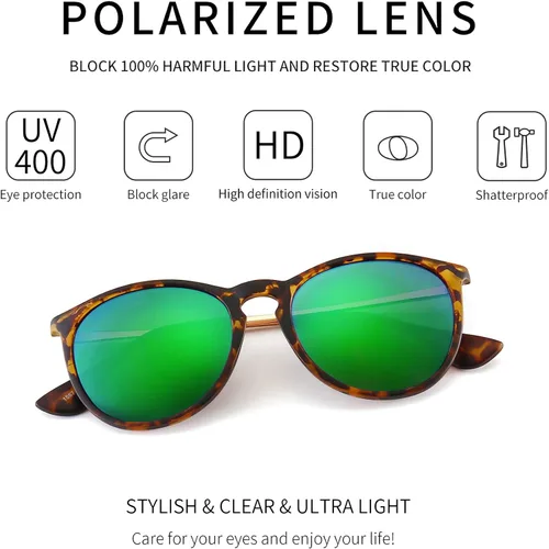 Miniatura 2 de SUNGAIT Gafas de sol redondas vintage para mujeres y hombres, estilo clásico retro