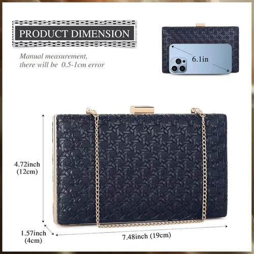 Miniatura 6 de UBORSE Bolso de mano para mujer, de piel vegana, bolso de noche, formal, sobre cruzado, bolsa de hombro