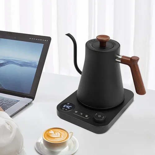 Miniatura 2 de Hervidor eléctrico de cuello de cisne, 1200 W, calor rápido, 0.9 L, temperatura ajustable, 104-212 °F ± 1 °F, 24 horas para mantener el calor, Blanco