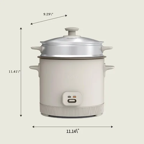 Miniatura 8 de Arrocera BELLA de 16 tazas con vaporizador, cesta de cocción a vapor apta para lavavajillas, paleta de arroz y taza medidora, recipiente de cocción