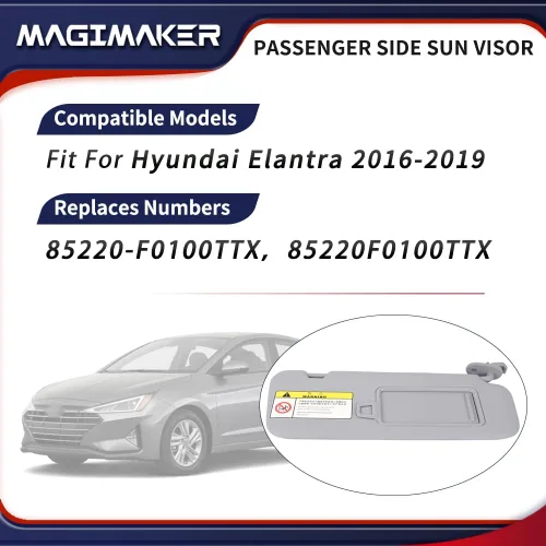 Miniatura 2 de Parasol lateral del pasajero compatible con Hyundai Elantra AD 2016 2017 2018 2019 Reemplazar 85220-F0100TTX delantera derecha Parasol