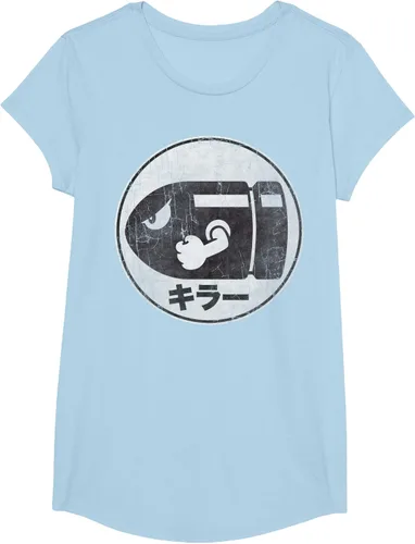 Miniatura 15 de Super Mario Camiseta con logotipo de Bullet Bill Distressed en Kanji