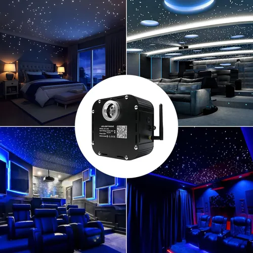 Miniatura 9 de AZIMOM Kits de luz de estrellas de fibra óptica centelleante de alto brillo de 50 W, 800 piezas, hebras de fibra de 16.5 pies, brillo final