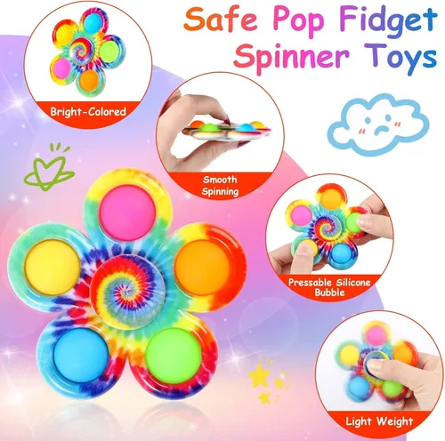 Miniatura 2 de Gigilli Paquete de 24 juguetes Fidget Spinners para niños de 4 a 8 a 12 años, juguetes de caja del tesoro, premios para el aula, bolsas de regalo