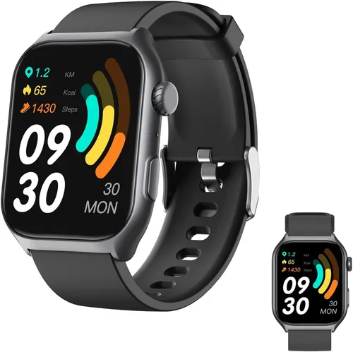 Jawploy Reloj inteligente con rastreador de actividad física (respuesta/hacer llamadas) con monitor de frecuencia cardíaca, contador de