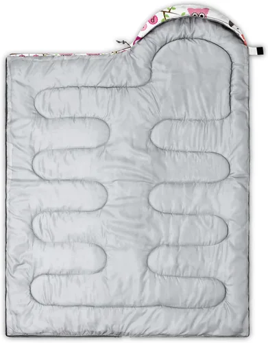 Miniatura 3 de AILONEN Saco de dormir de campamento de dibujos animados para niños y niñas, adultos, ligero e impermeable, 3 estaciones, clima cálido y frío