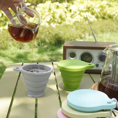Miniatura 3 de IYYI Taza plegable para viajar, taza plegable de silicona, taza de camping con tapa, taza plegable para camping, senderismo, al aire libre, viajes