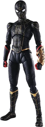 TAMASHII NATIONS - Spider-Man: No Way Home - Spider-Man (traje negro y dorado), figura de acción de Bandai Spirits S.H.Figuarts