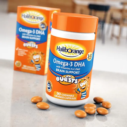 Miniatura 4 de Haliborange Omega-3 para niños con vitaminas 90 cápsulas masticables de naranja
