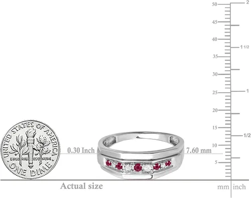 Miniatura 5 de Dazzlingrock Collection Anillo de boda redondo alternativo con diamantes blancos para él en plata de ley 925